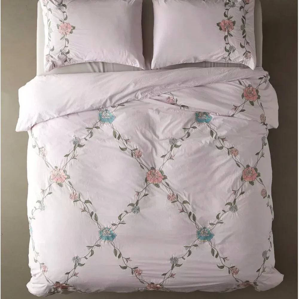 Urban Outfitters Home Secret Garden Embroidered Duvet Cover